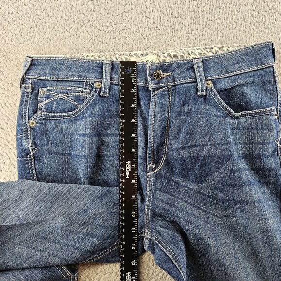 Ariat Jeans Womens 32 Short (34x30) Blue Real Denim High Rise Flare Western - Picture 10 of 16
